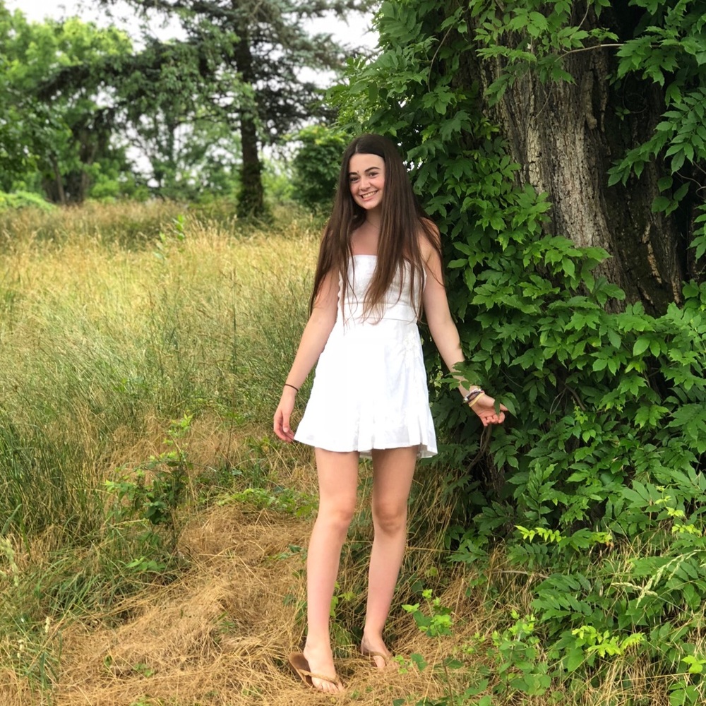 Abercrombie and Fitch White strapless dress